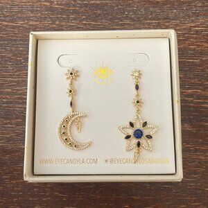 Eye Candy LA LUXE - Moon And Star Crystal Earrings